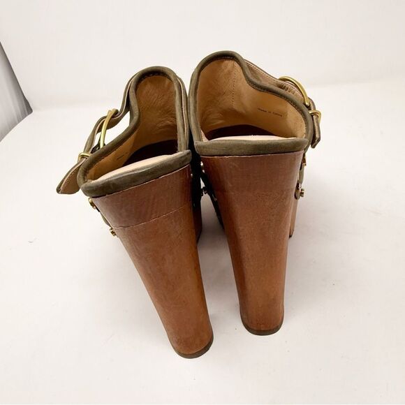 Veronica Beard Alek Croc Embossed Leather Clogs Platform Size 9.5 - Picture 8 of 10